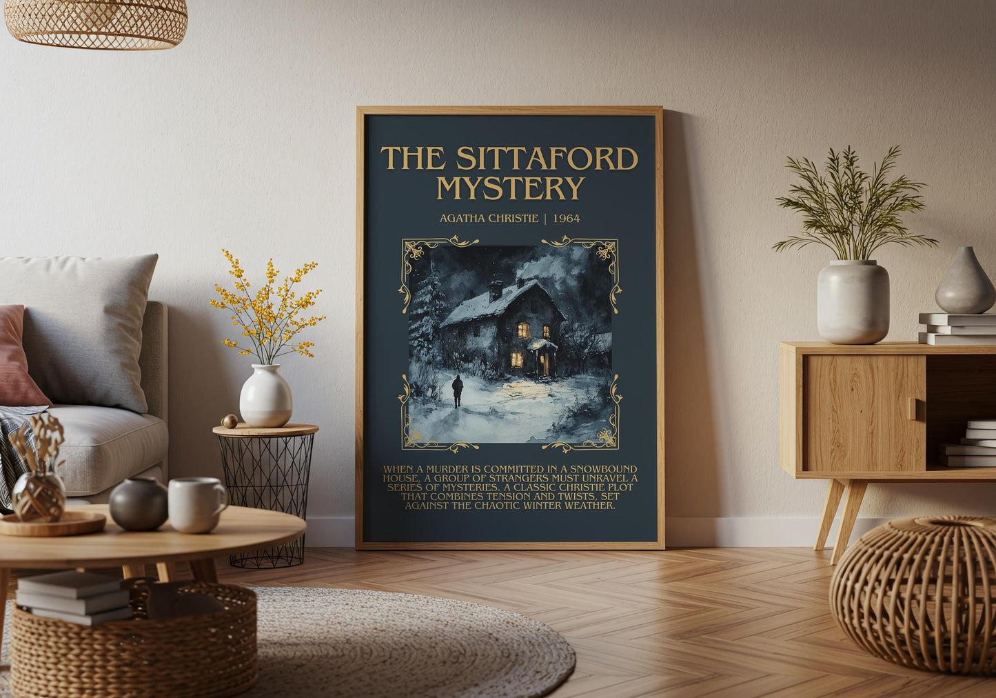 The Sittaford Mystery by Agatha Christie Descriptive, High Quality Poster Print.Free Delivery Wall Art.Author&Blurb Book Artwork.Decor Gift