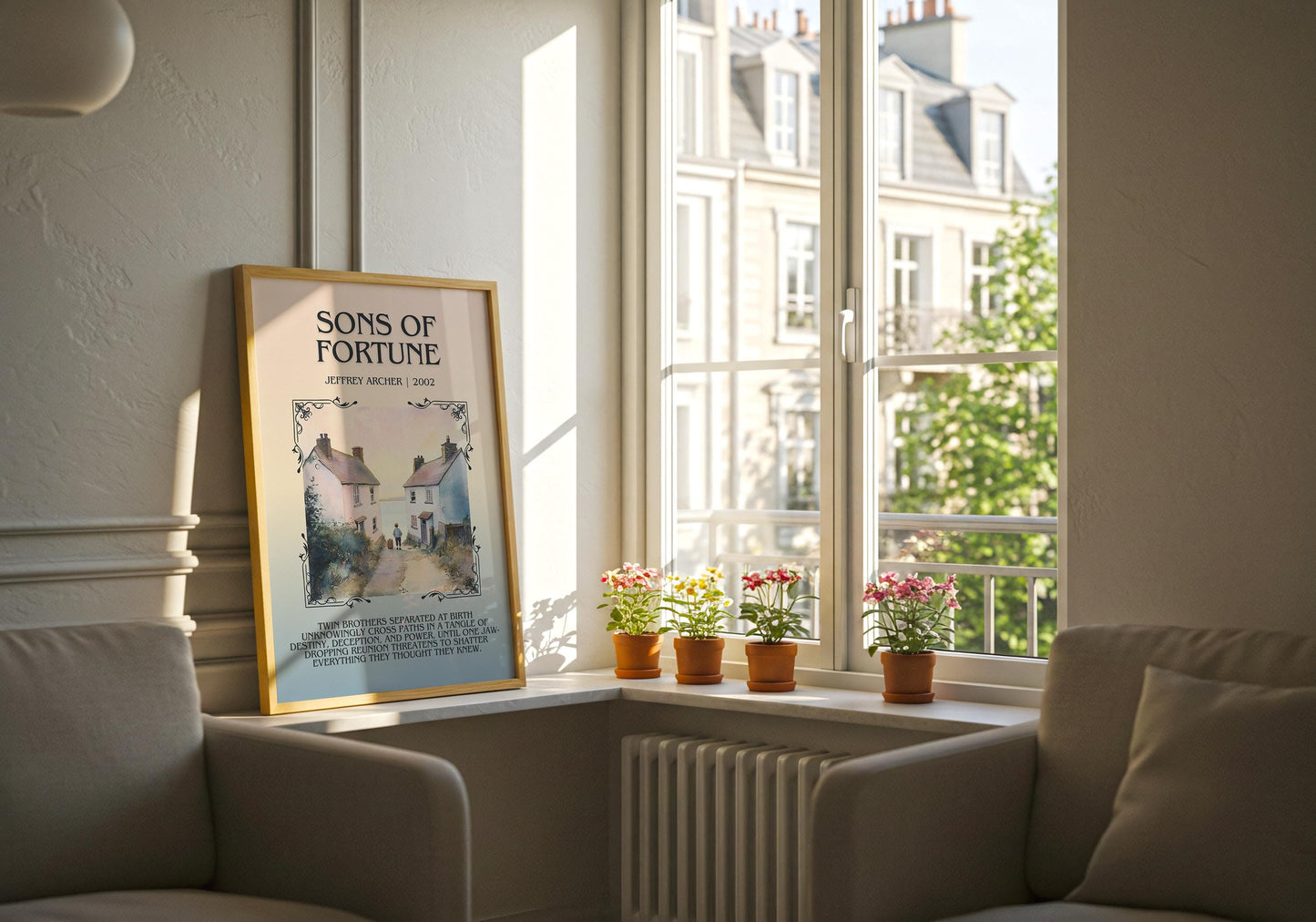Sons Of Fortune by Jeffrey Archer Descriptive, High Quality Poster Print.Free Delivery Wall Art.Author&Blurb Book Artwork Home Decor Novel