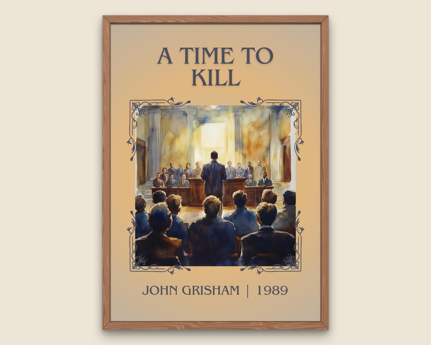 A Time To Kill by John Grisham High Quality Poster Print. Free Delivery Wall Art. Author & Blurb Book/Novel Minimalist Art Gift Present