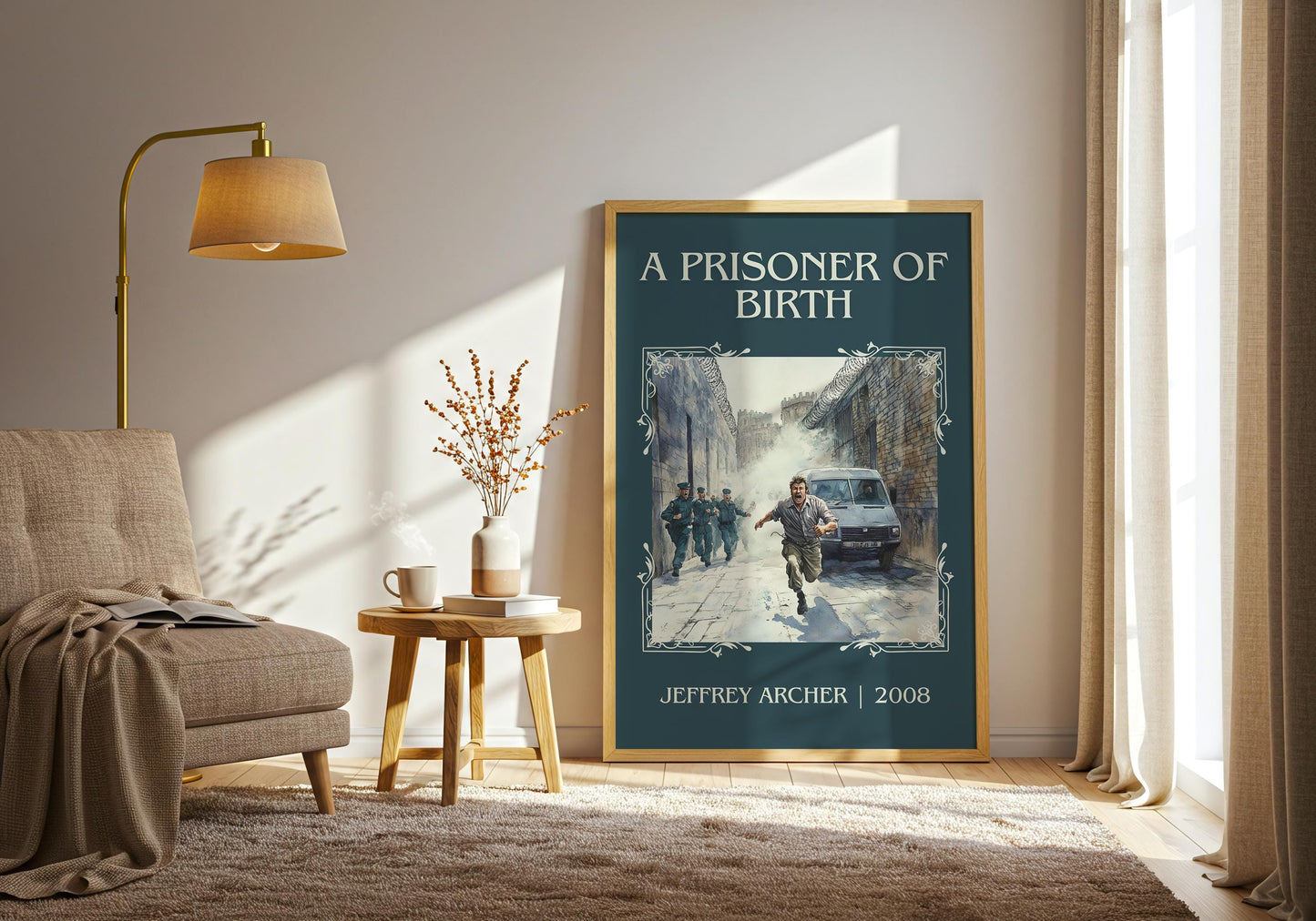 A Prisoner Of Birth by Jeffrey Archer High Quality Poster Print. Free Delivery Wall Art-Author&Blurb Book Minimalist Home Gift Cover Library