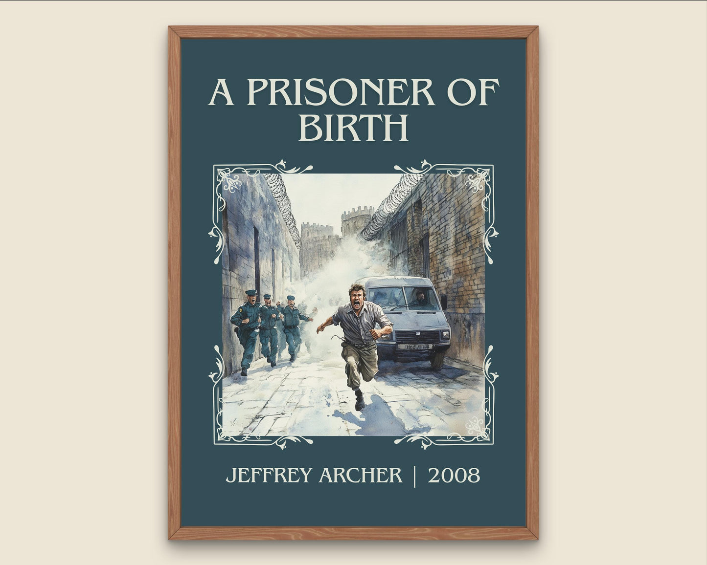 A Prisoner Of Birth by Jeffrey Archer High Quality Poster Print. Free Delivery Wall Art-Author&Blurb Book Minimalist Home Gift Cover Library