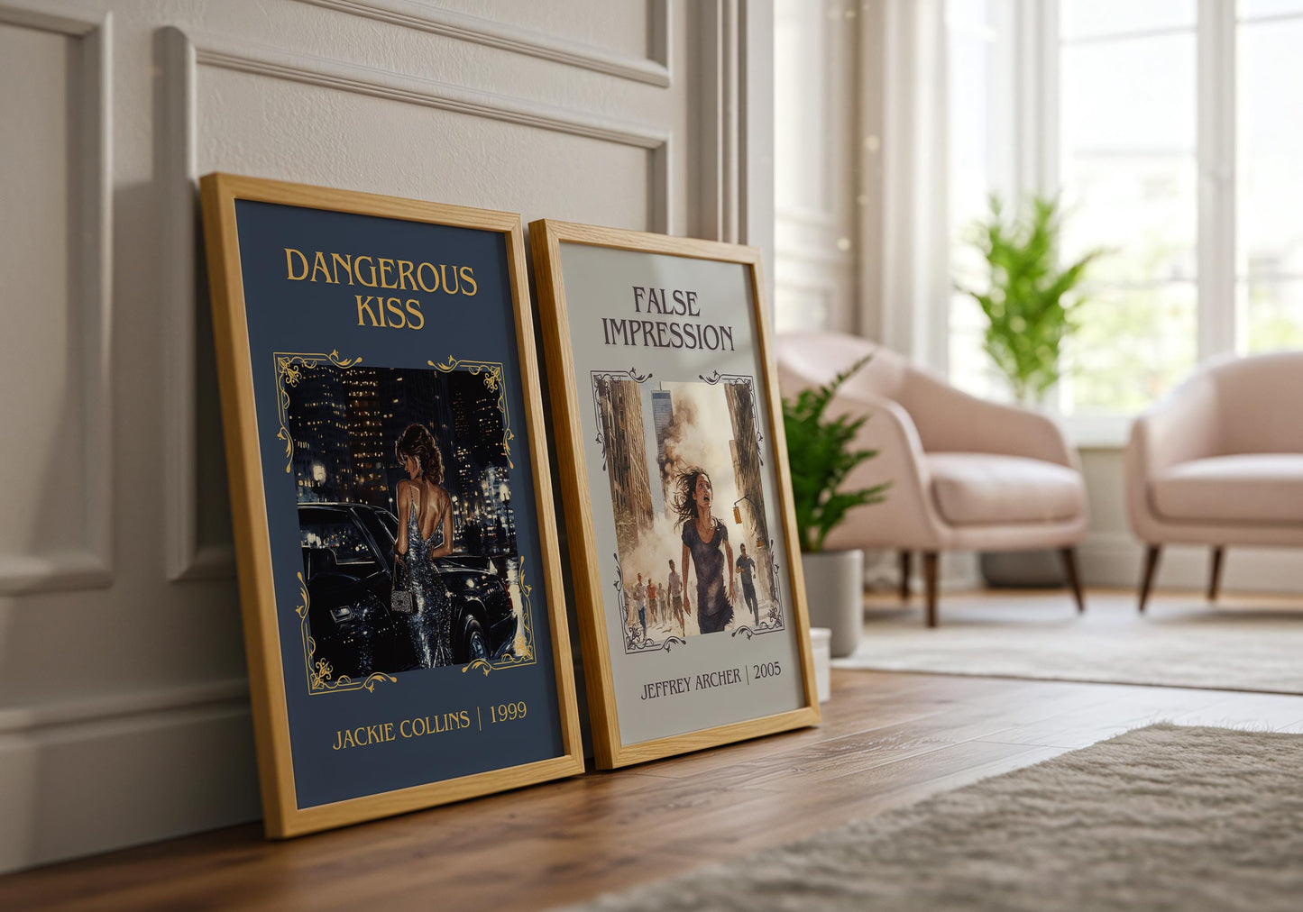 Dangerous Kiss by Jackie Collins High Quality Poster Print. Free Delivery Wall Art-Author&Blurb Book Minimalist Home Gift Cover Library