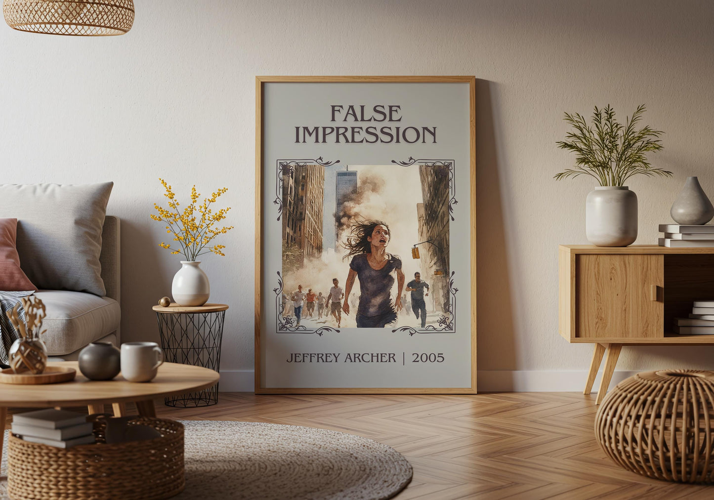 False Impression by Jeffrey Archer High Quality Poster Print. Free Delivery Wall Art-Author&Blurb Book Minimalist Home Gift Cover Nook Gift