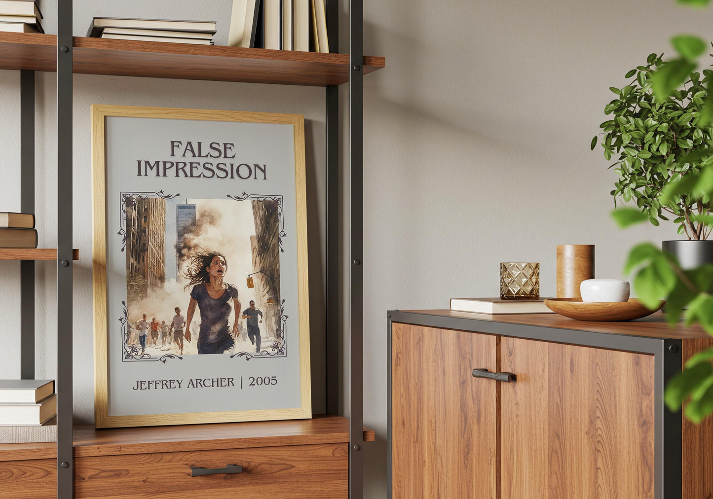 False Impression by Jeffrey Archer High Quality Poster Print. Free Delivery Wall Art-Author&Blurb Book Minimalist Home Gift Cover Nook Gift