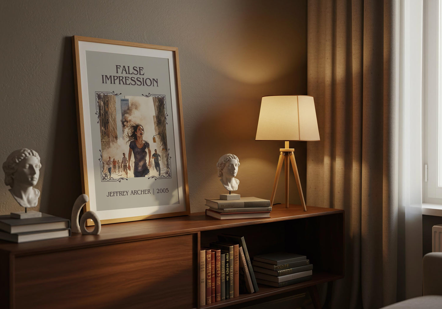 False Impression by Jeffrey Archer High Quality Poster Print. Free Delivery Wall Art-Author&Blurb Book Minimalist Home Gift Cover Nook Gift