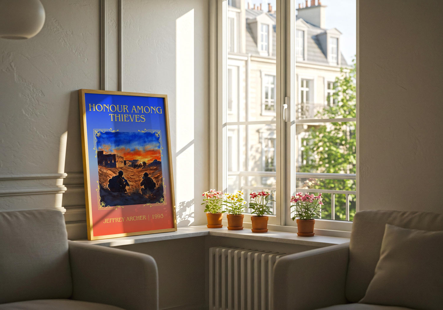 Honour Among Thieves by Jeffrey Archer High Quality Poster Print-Free Delivery Wall Art-Author&Blurb Book Minimalist Home Gift Cover Library