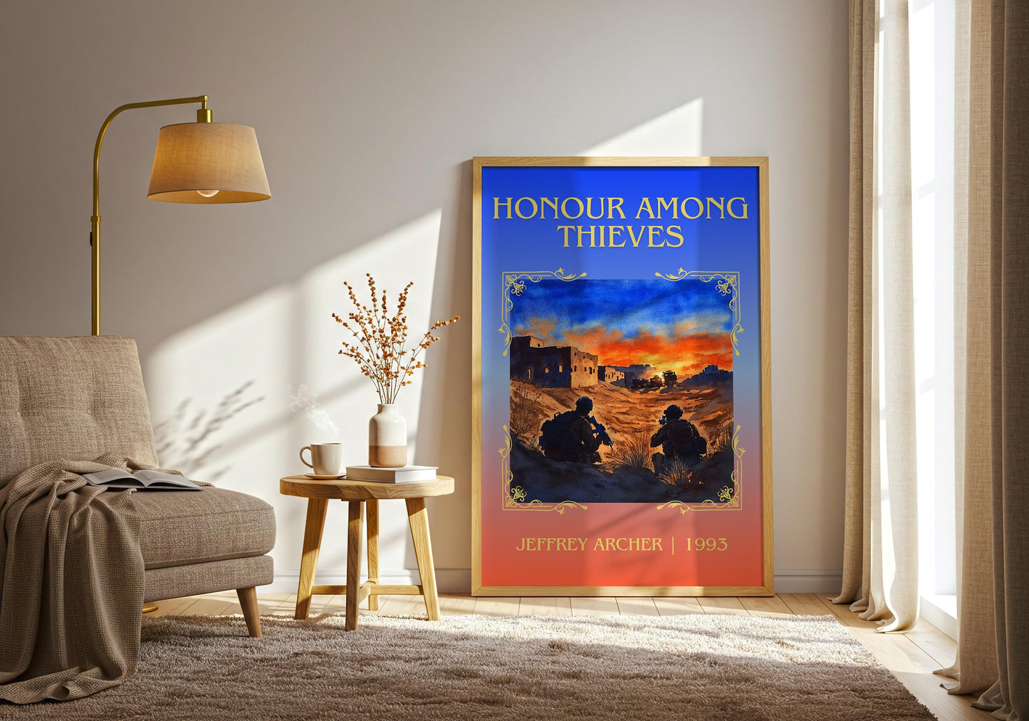 Honour Among Thieves by Jeffrey Archer High Quality Poster Print-Free Delivery Wall Art-Author&Blurb Book Minimalist Home Gift Cover Library