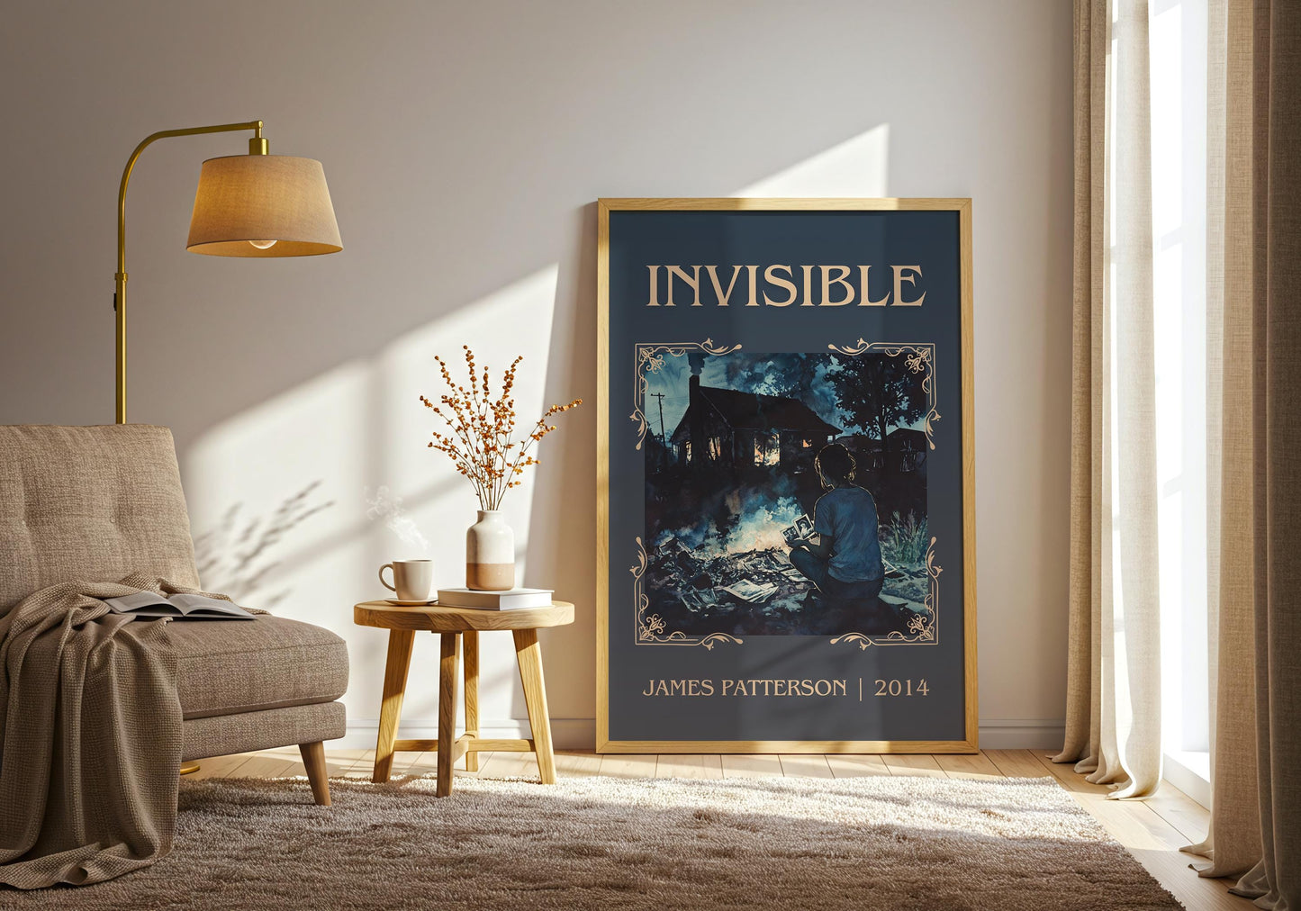 Invisible by James Patterson High Quality Poster Print. Free Delivery Wall Art. Author & Blurb Book/Novel Minimalist Art Gift Decor