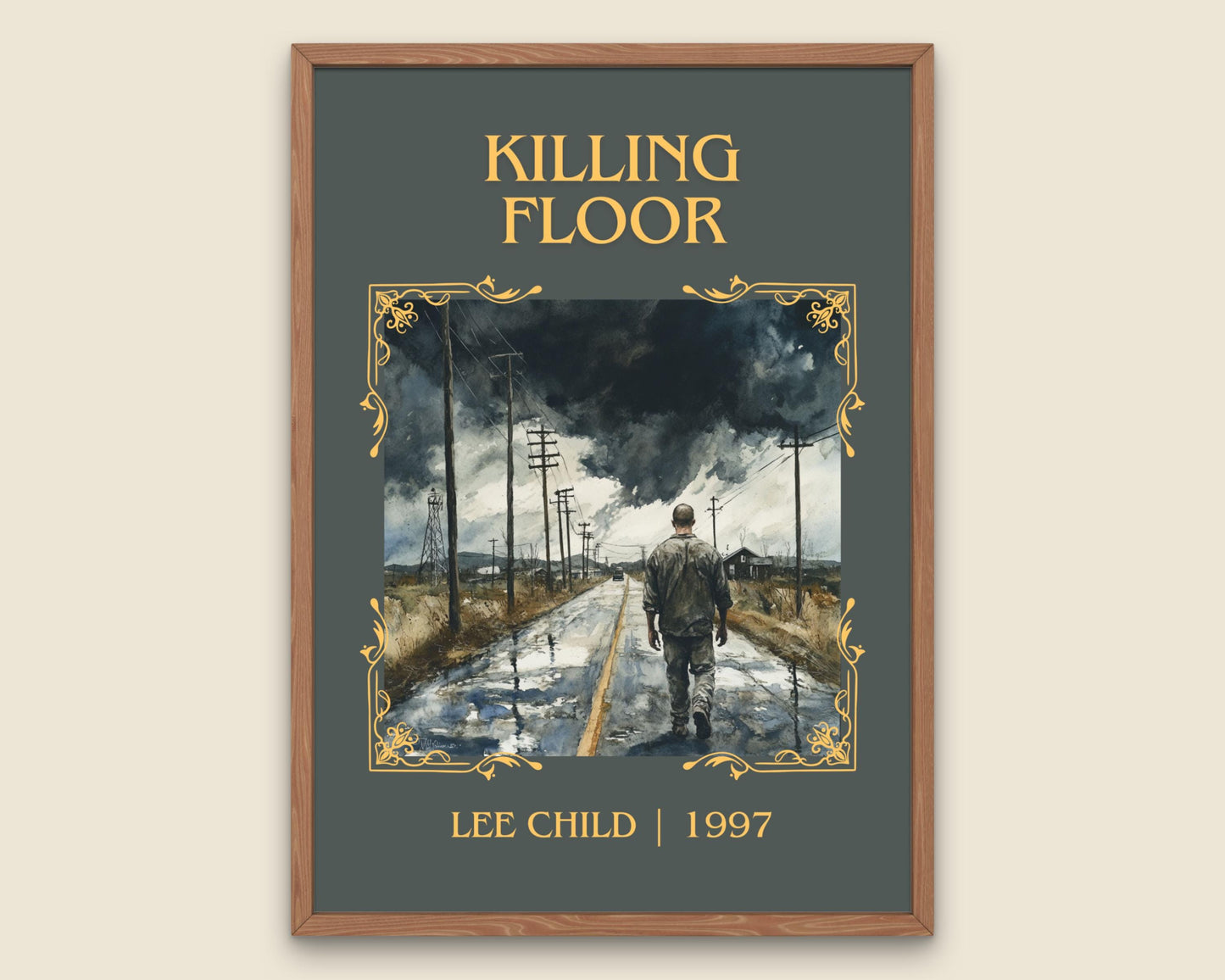 Killing Floor by Lee Child High Quality Poster Print. Free Delivery Wall Art. Author & Blurb Book/Novel Minimalist Art Gift Decor