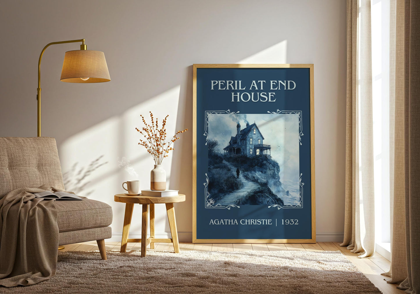 Peril At End House by Agatha Christie High Quality Poster Print. Free Delivery Wall Art. Author & Blurb Book/Novel Minimalist Art Gift Decor