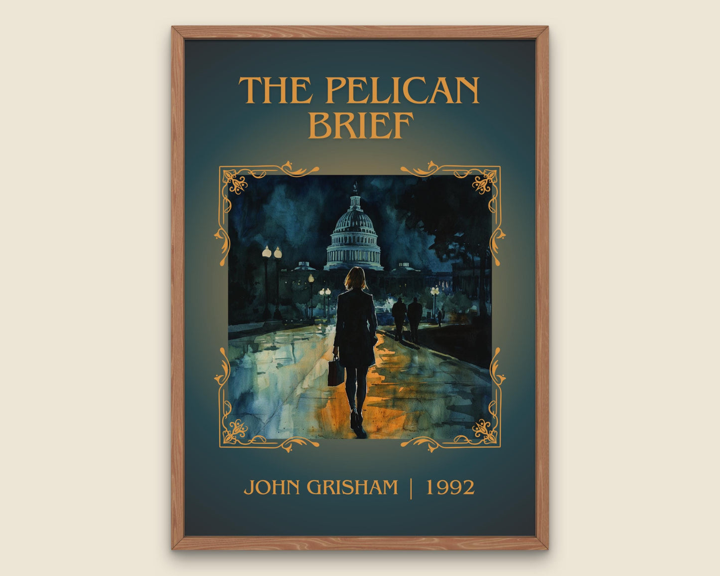 The Pelican Brief by John Grisham High Quality Poster Print. Free Delivery Wall Art-Author & Blurb Book/Novel Minimalist Art Gift