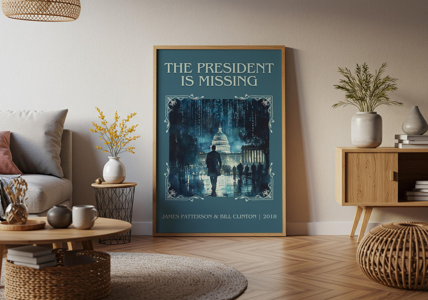 The President Is Missing by James Patterson High Quality Poster Print. Free Delivery Wall Art-Author & Blurb Book/Novel Minimalist Art Gift