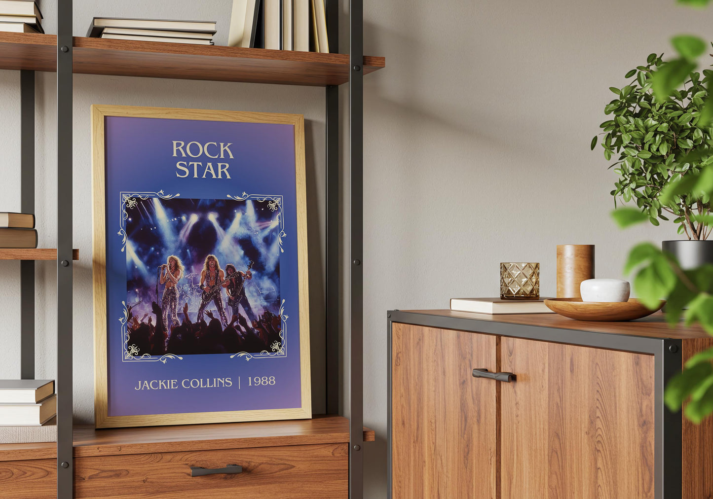 Rockstar by Jackie Collins High Quality Poster Print. Free Delivery Wall Art-Author&Blurb Book Minimalist Home Library Nook Gift
