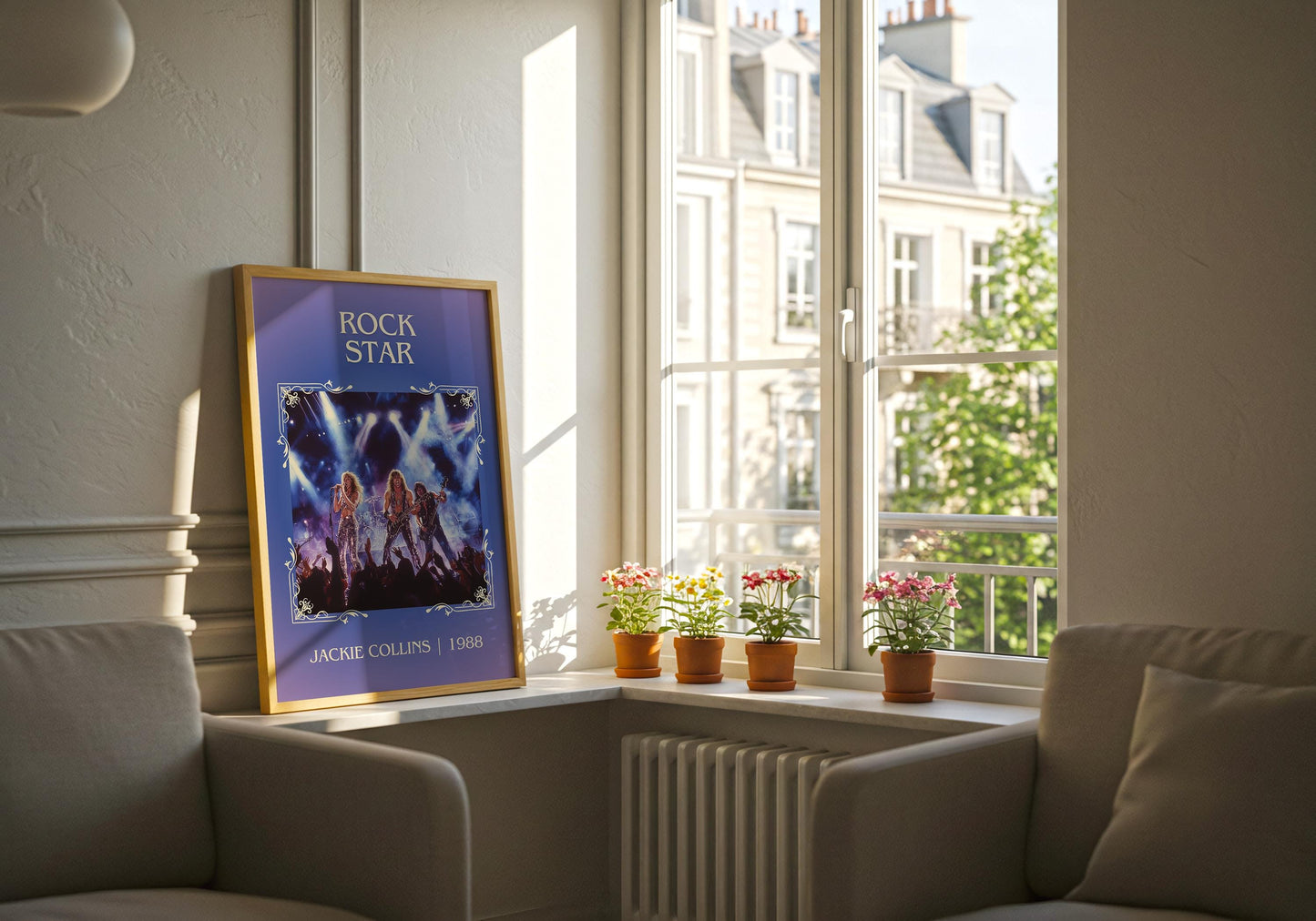 Rockstar by Jackie Collins High Quality Poster Print. Free Delivery Wall Art-Author&Blurb Book Minimalist Home Library Nook Gift