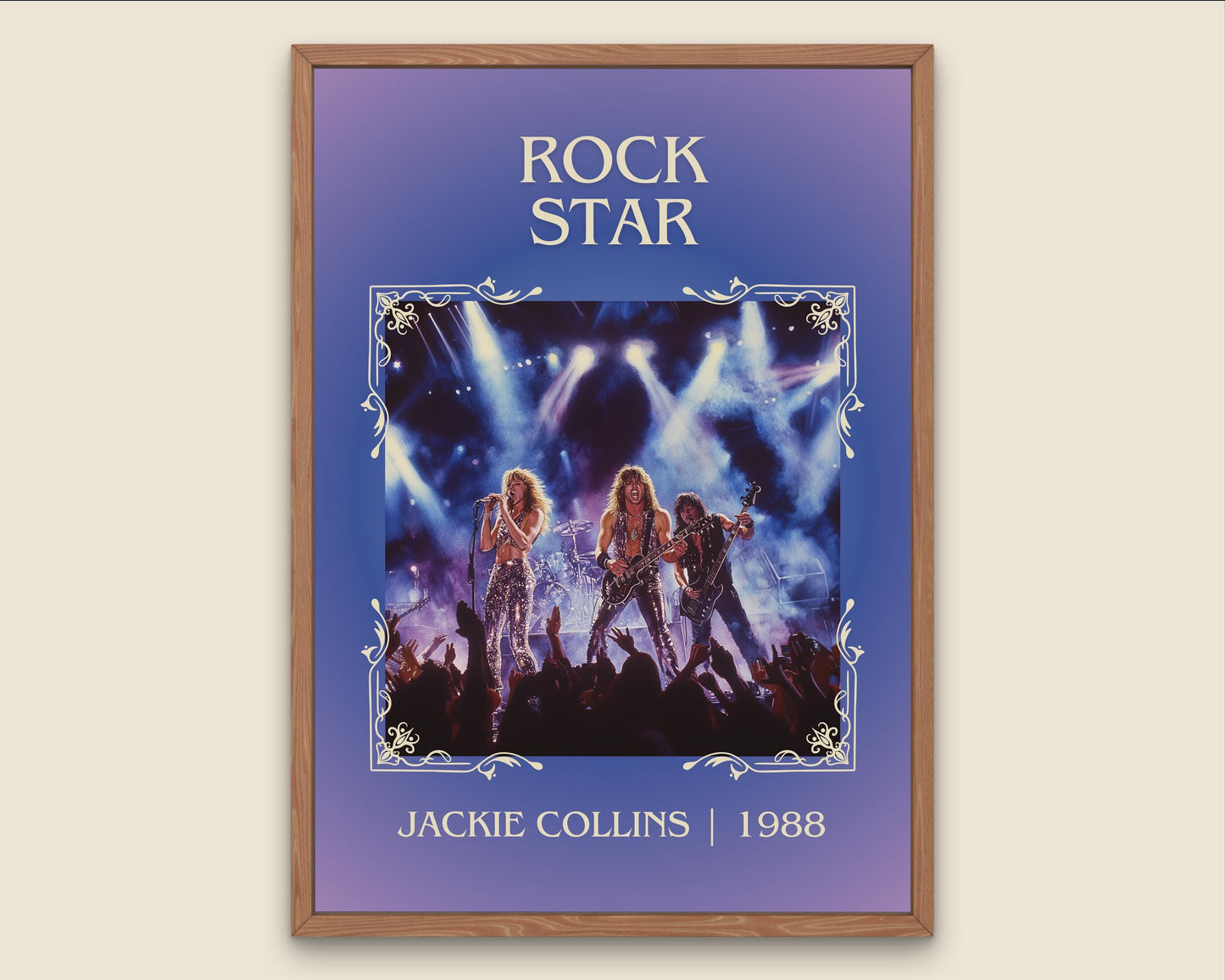 Rockstar by Jackie Collins High Quality Poster Print. Free Delivery Wall Art-Author&Blurb Book Minimalist Home Library Nook Gift