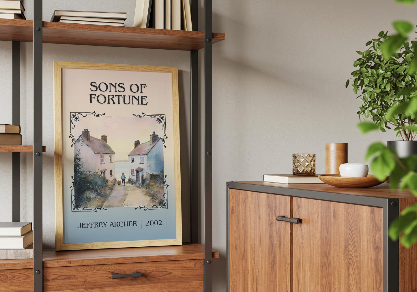 Sons Of Fortune by Jeffrey Archer High Quality Poster Print. Free Delivery Wall Art. Author & Blurb Book/Novel Minimalist Gift Library Nook