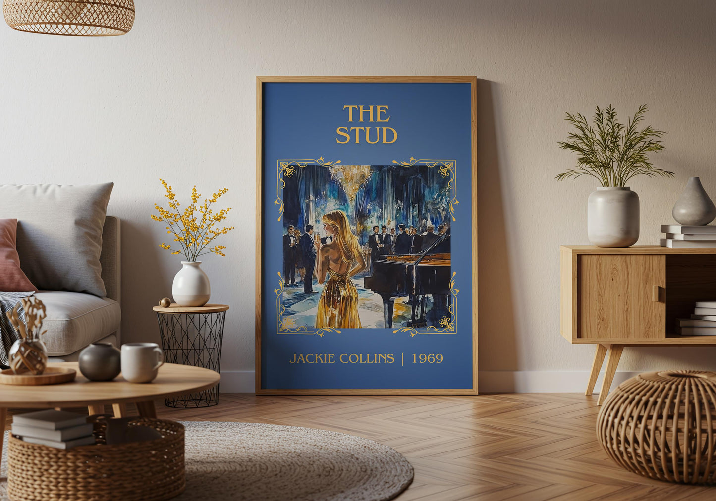 The Stud by Jackie Collins High Quality Poster Print. Free Delivery Wall Art. Author & Blurb Book/Novel Minimalist Gift Nook Library