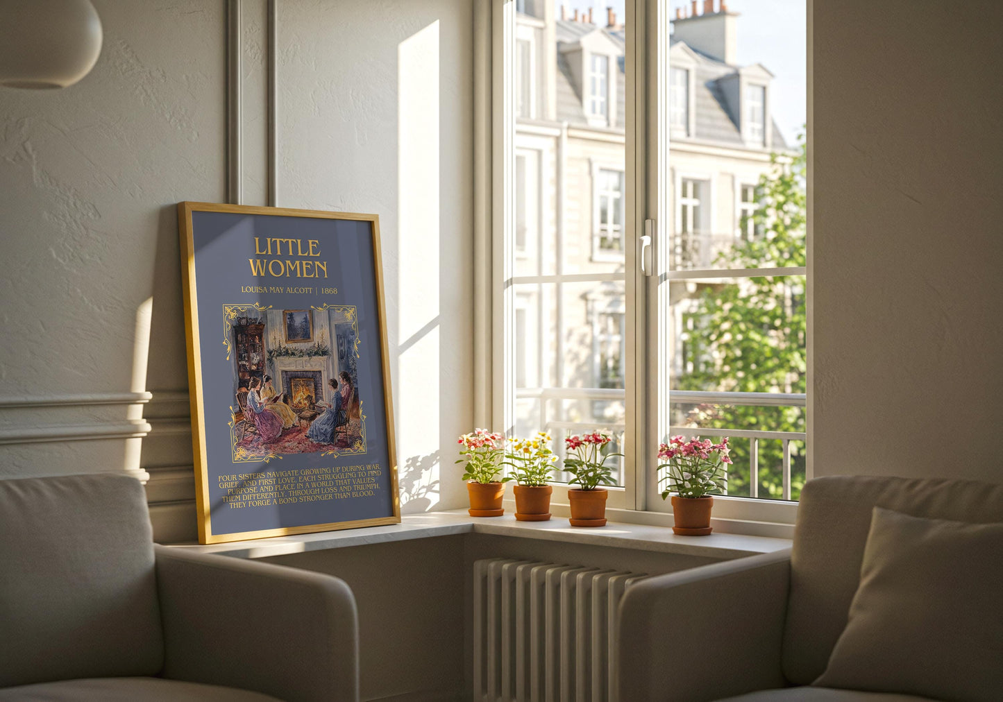 Little Women by Louisa May Alcott Descriptive, High Quality Poster Print.Free Delivery Wall Art. Author&Blurb Book Artwork Novel Nook