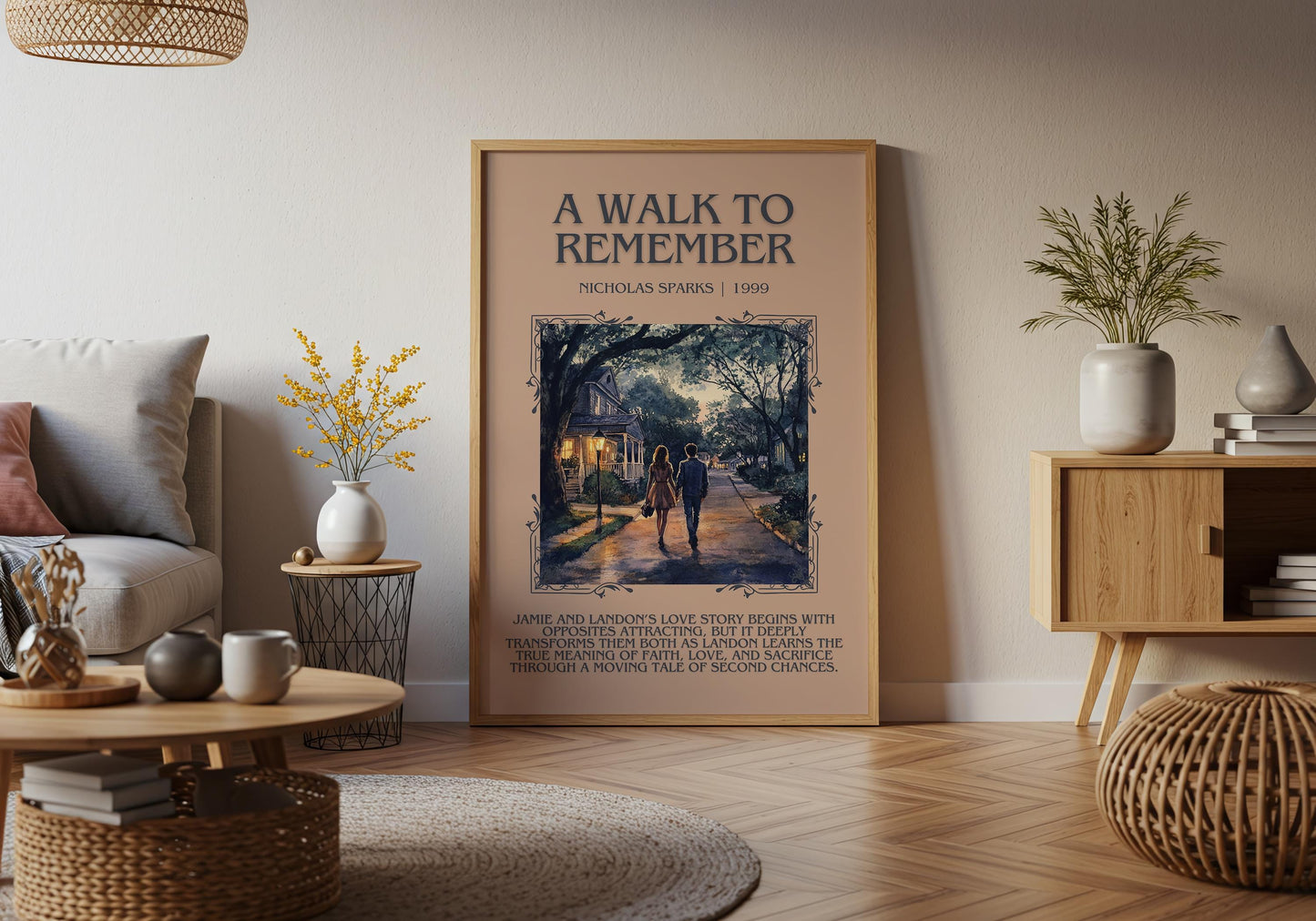 A Walk To Remember by Nicholas Sparks Descriptive, High Quality Poster Print.Free Delivery Wall Art.Author&Blurb Book Artwork. Book Gift