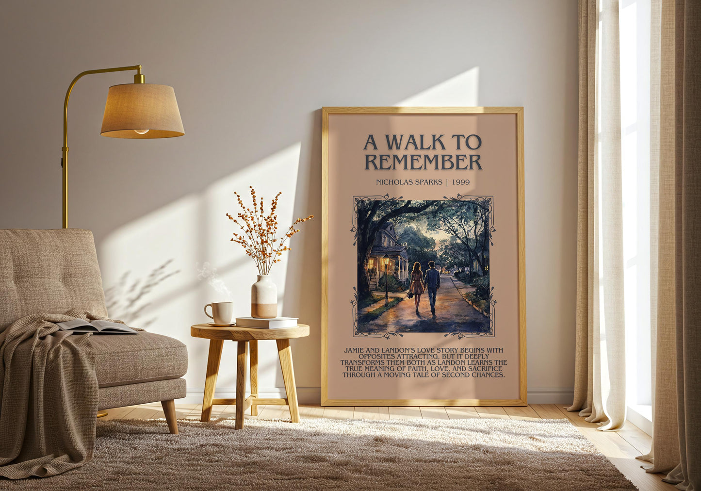 A Walk To Remember by Nicholas Sparks Descriptive, High Quality Poster Print.Free Delivery Wall Art.Author&Blurb Book Artwork. Book Gift
