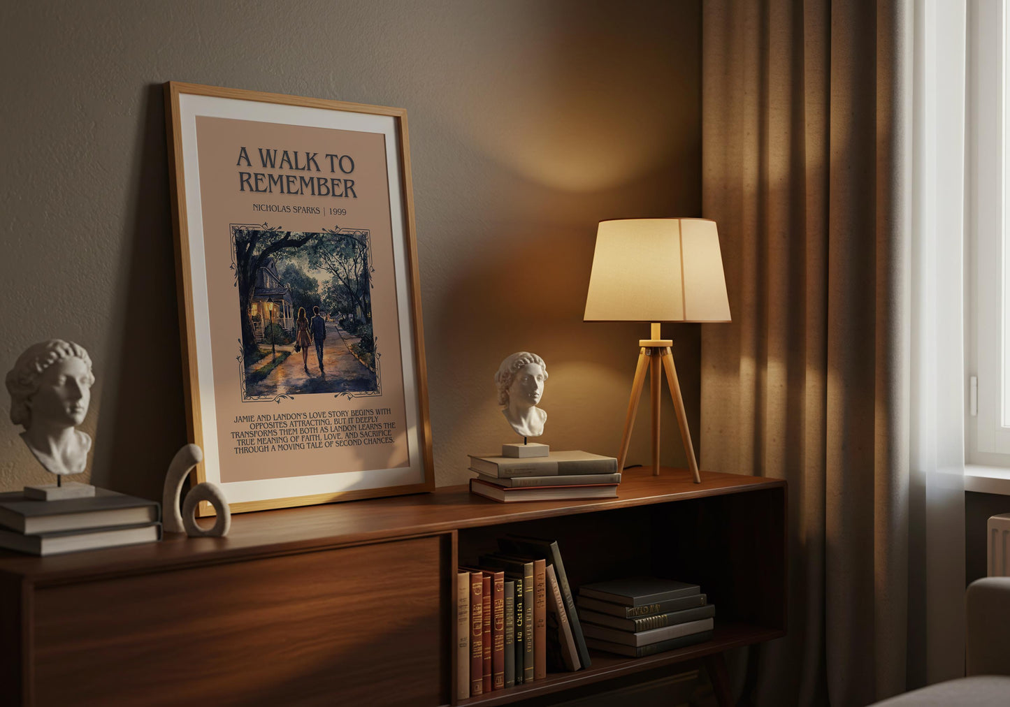 A Walk To Remember by Nicholas Sparks Descriptive, High Quality Poster Print.Free Delivery Wall Art.Author&Blurb Book Artwork. Book Gift