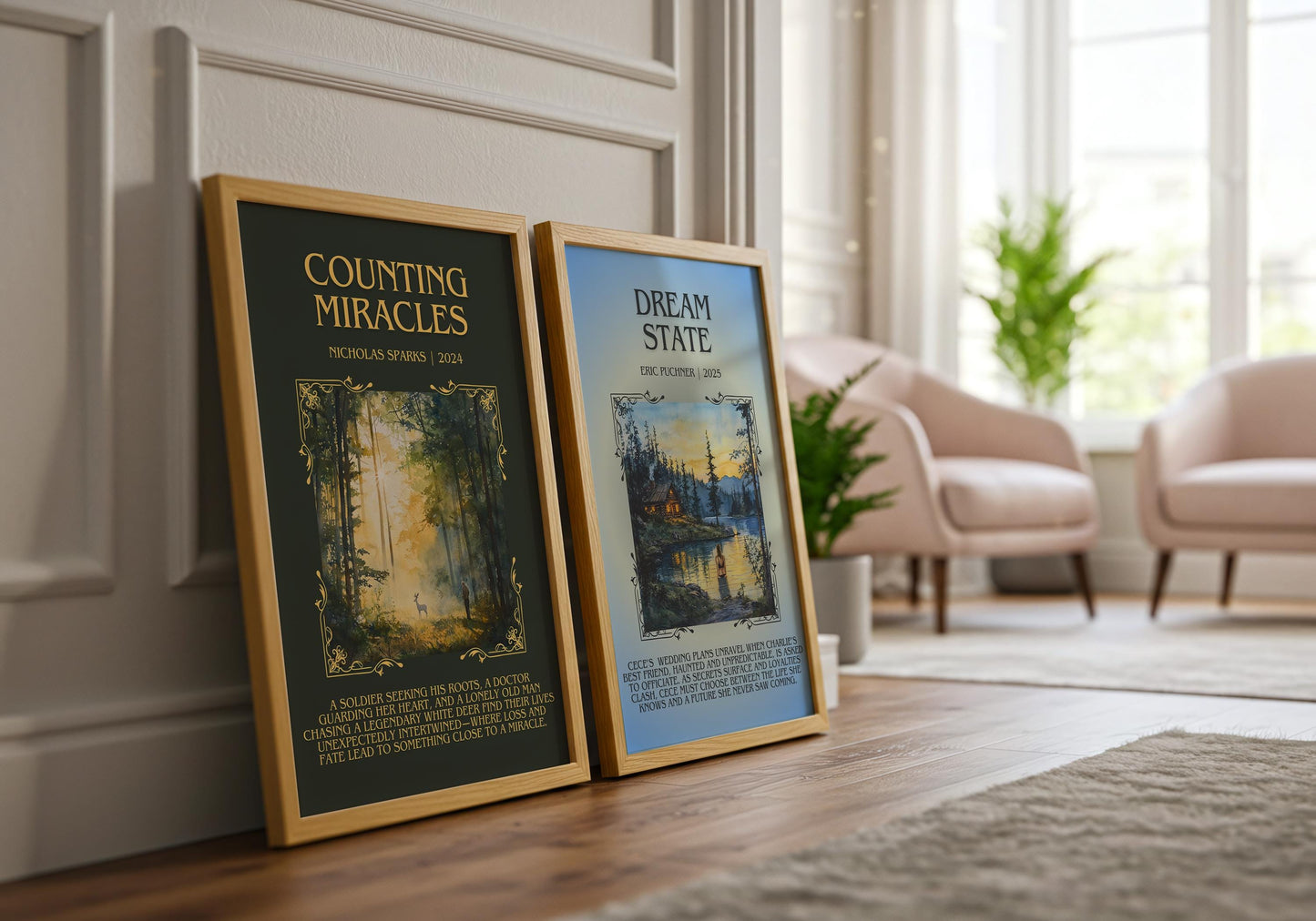 Counting Miracles by Nicholas Sparks Descriptive, High Quality Poster Print.Free Delivery Wall Art.Author&Blurb Book Artwork. Book Gift