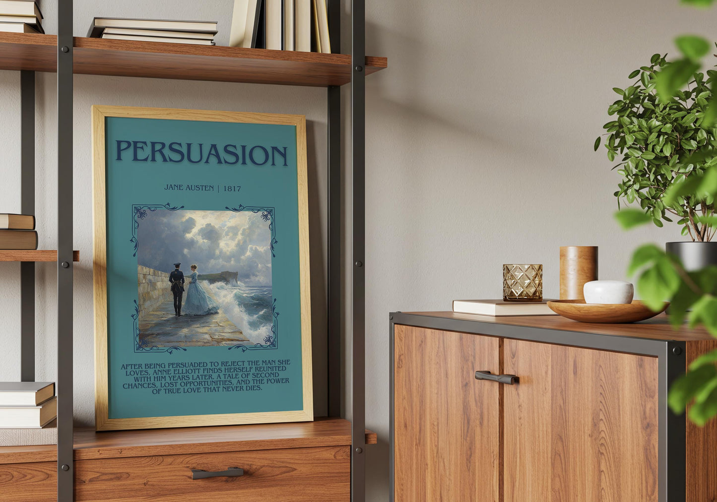 Persuasion by Jane Austen Descriptive, High Quality Poster Print.Free Delivery Wall Art.Author&Blurb Book Artwork. Book Summary Gift