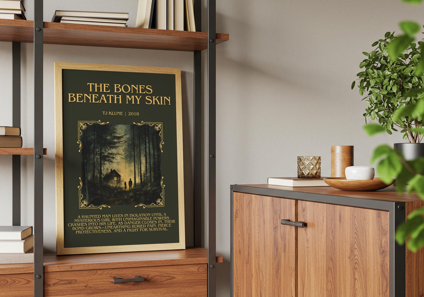 The Bones Beneath My Skin by by TJ Klune Descriptive,High Quality Poster Print.Free Delivery Wall Art.Author&Blurb Book Artwork.Summary Gift