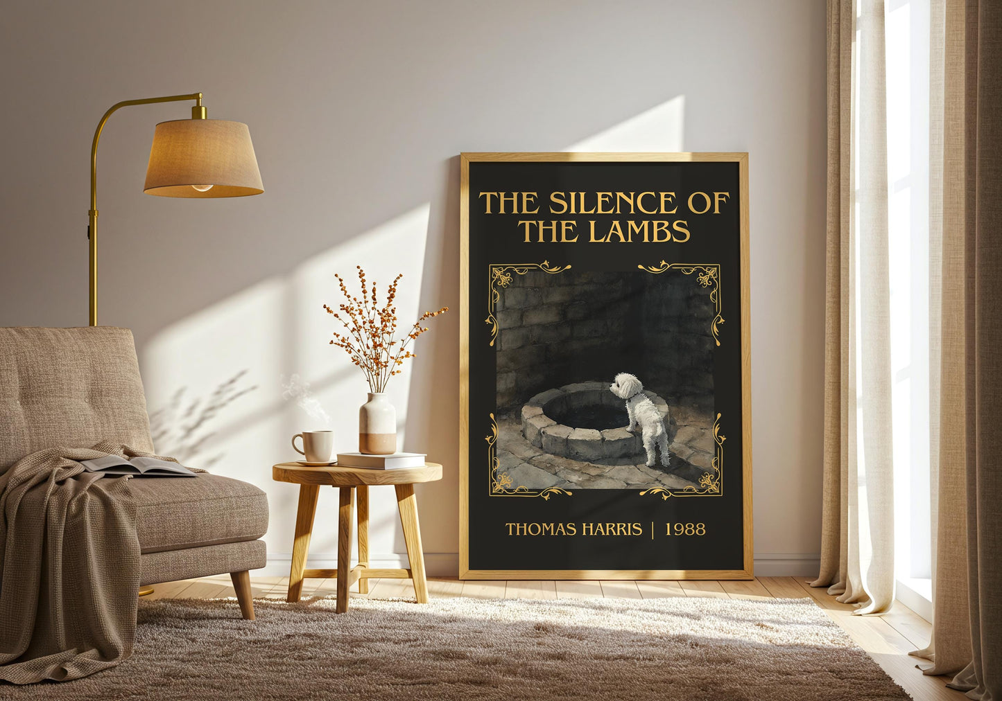 The Silence Of The Lambs by Thomas Harris High Quality Poster Print.Fast Delivery Wall Art. Author, Title Book/Novel Artwork Minimalist Gift