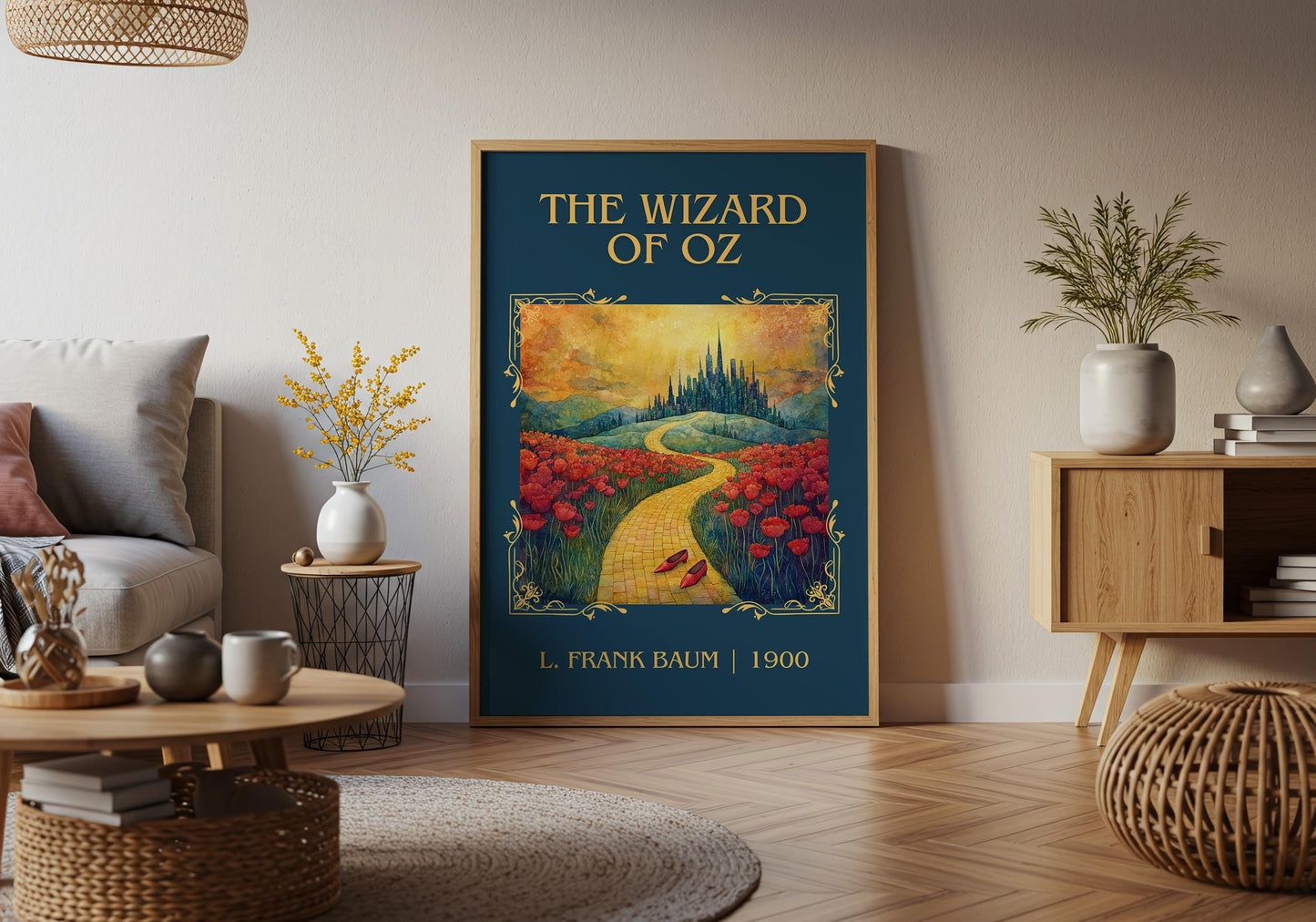 The Wizard Of Oz by L. Frank Baum High Quality Poster Print.Fast Delivery Wall Art. Author, Title Book/Novel Artwork Minimalist Gift Movie
