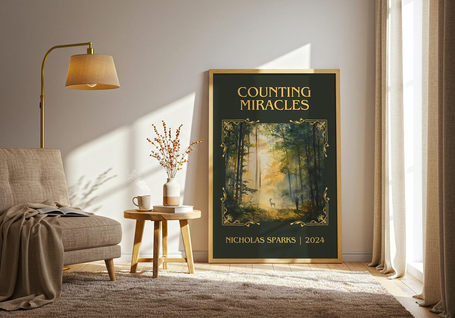 Counting Miracles by Nicholas Sparks High Quality Poster Print. Free Delivery Wall Art-Author & Blurb Book/Novel Minimalist Novel Art Gift