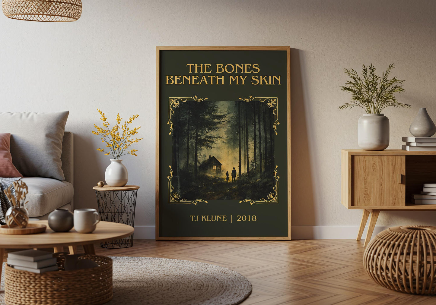 The Bones Beneath My Skin by TJ Klune High Quality Poster Print. Fast, Free Delivery Wall Art. Author, Title Book/Novel Artwork. Minimalist