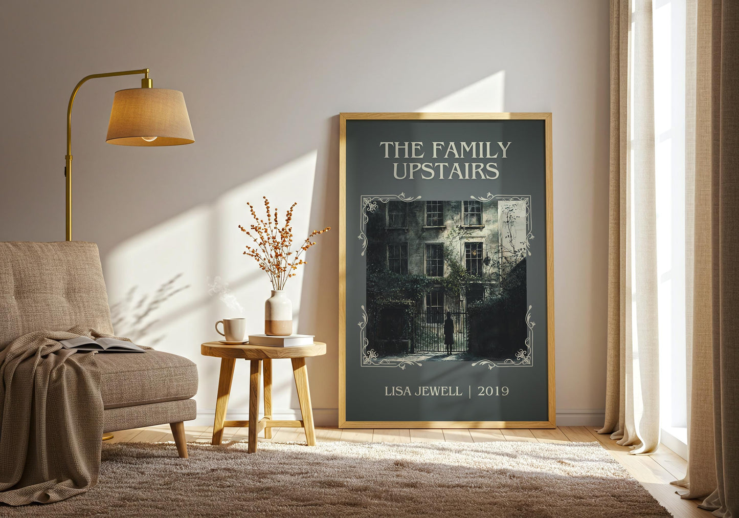 The Family Upstairs by Lisa Jewell High Quality Poster Print. Fast, Free Delivery Wall Art. Author, Title Book/Novel Artwork. Minimalist