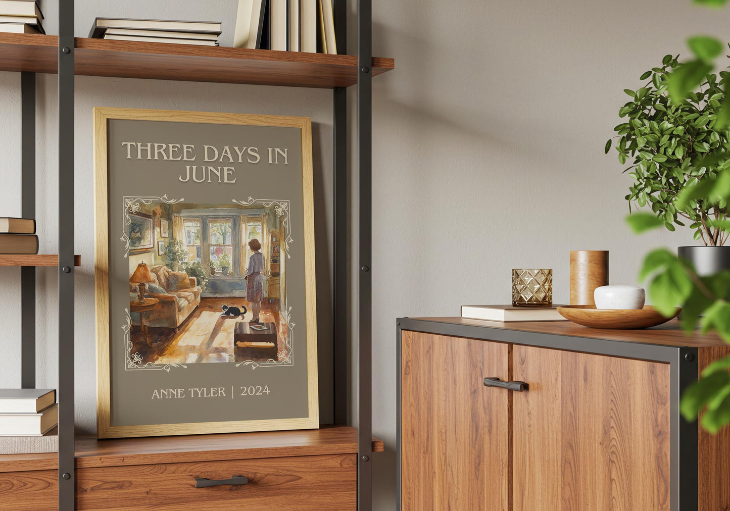 Three Days In June by Anne Tyler High Quality Poster Print. Fast-Free Delivery Wall Art. Author, Title Book/Novel Artwork.Minimalist