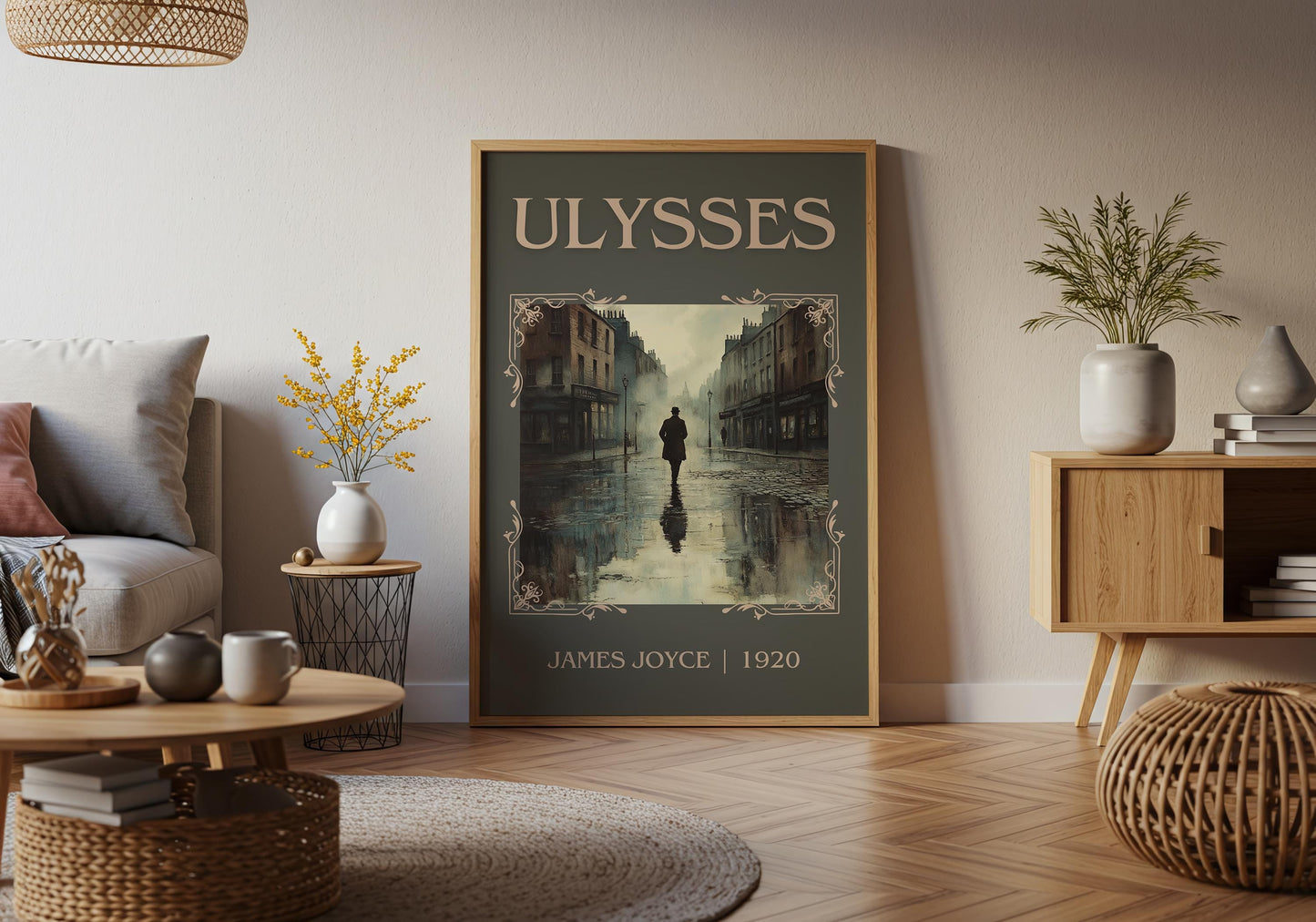 Ulysses by James Joyce High Quality Poster Print. Fast-Free Delivery Wall Art. Author, Title Book/Novel Artwork.Minimalist Gift Art Home