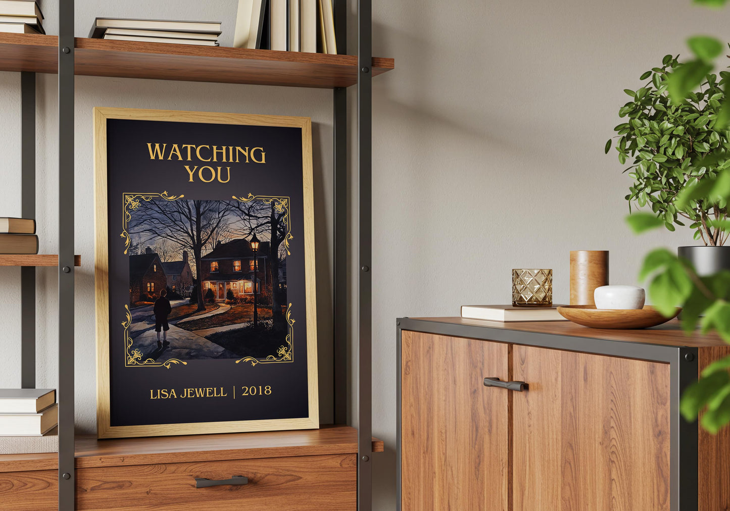 Watching You by Lisa Jewell High Quality Poster Print. Fast-Free Delivery Wall Art. Author, Title Book/Novel Artwork.Minimalist