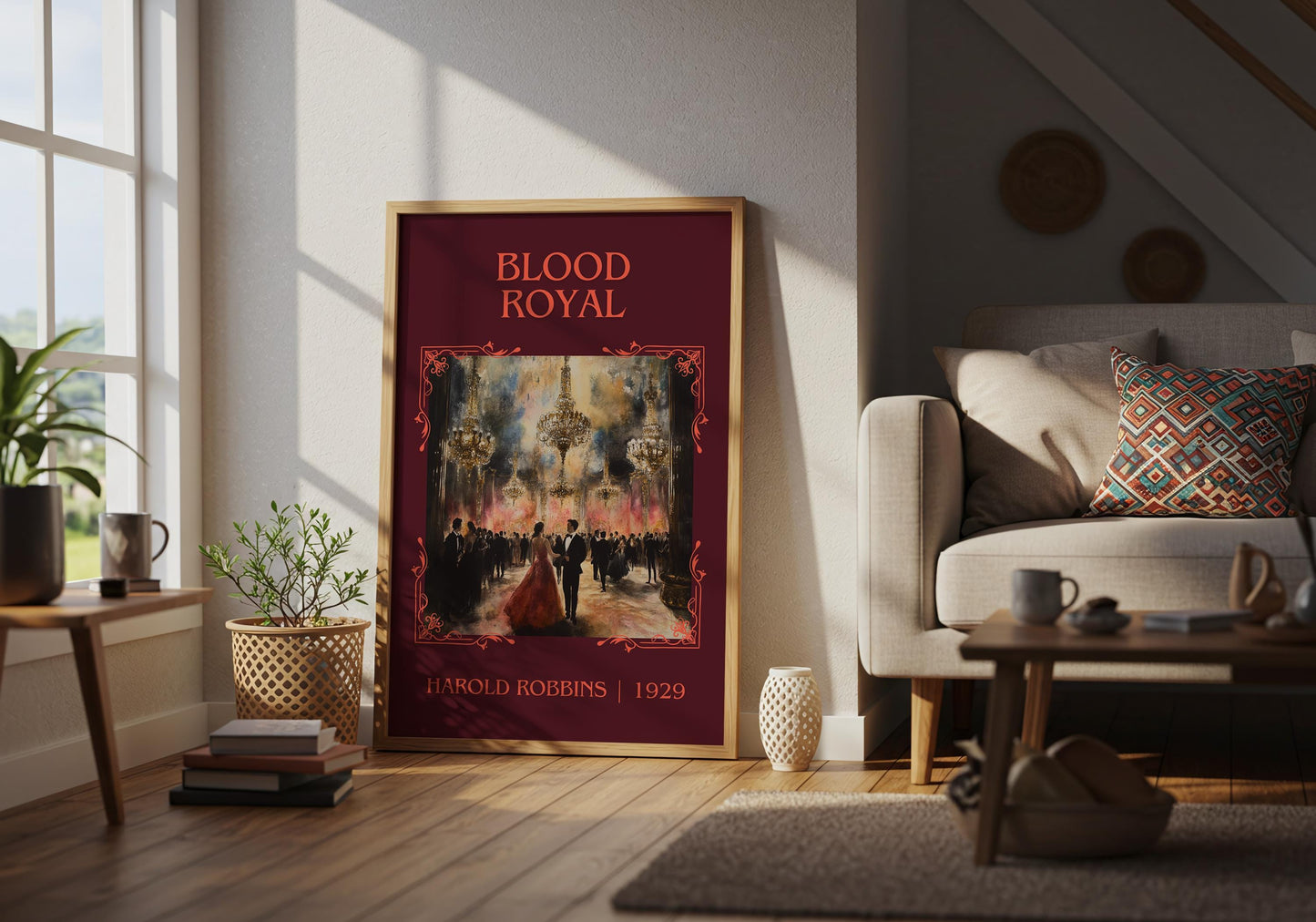 Blood Royal by Harold Robbins High Quality Poster Print. Fast, Free Delivery Wall Art. Author, Title Book/Novel Artwork-Minimalist