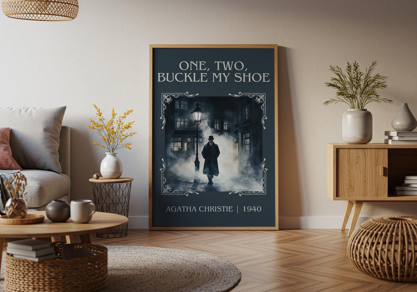 One Two Buckle My Shoe by Agatha Christie High Quality Poster Print. Free Delivery Wall Art. Author and Blurb Book/Novel Minimalist Home Art