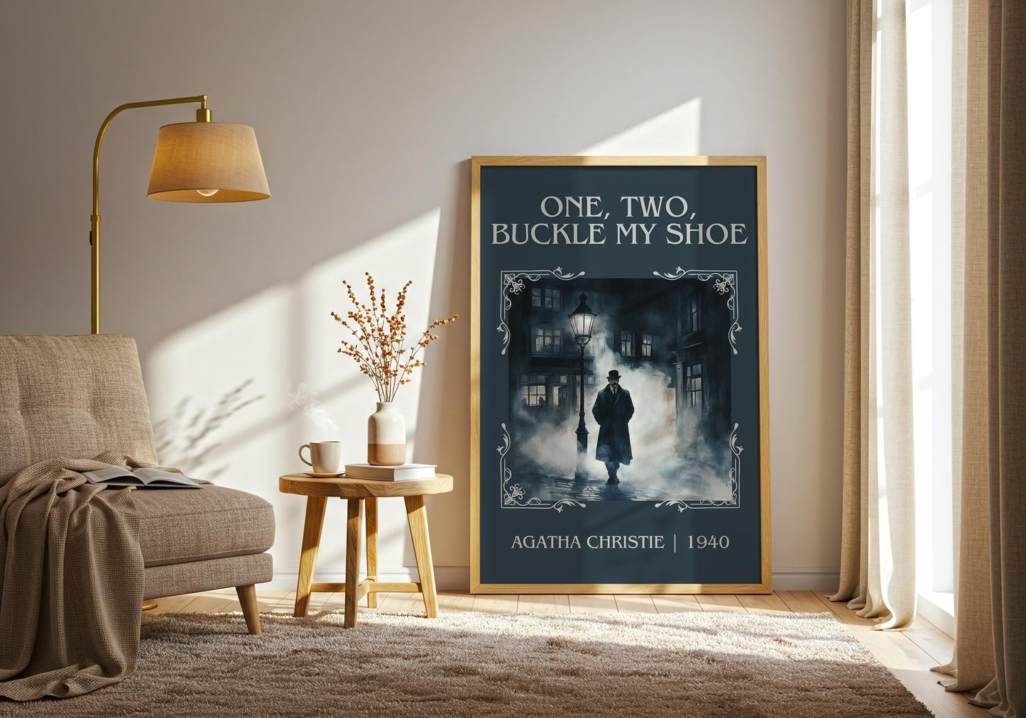 One Two Buckle My Shoe by Agatha Christie High Quality Poster Print. Free Delivery Wall Art. Author and Blurb Book/Novel Minimalist Home Art