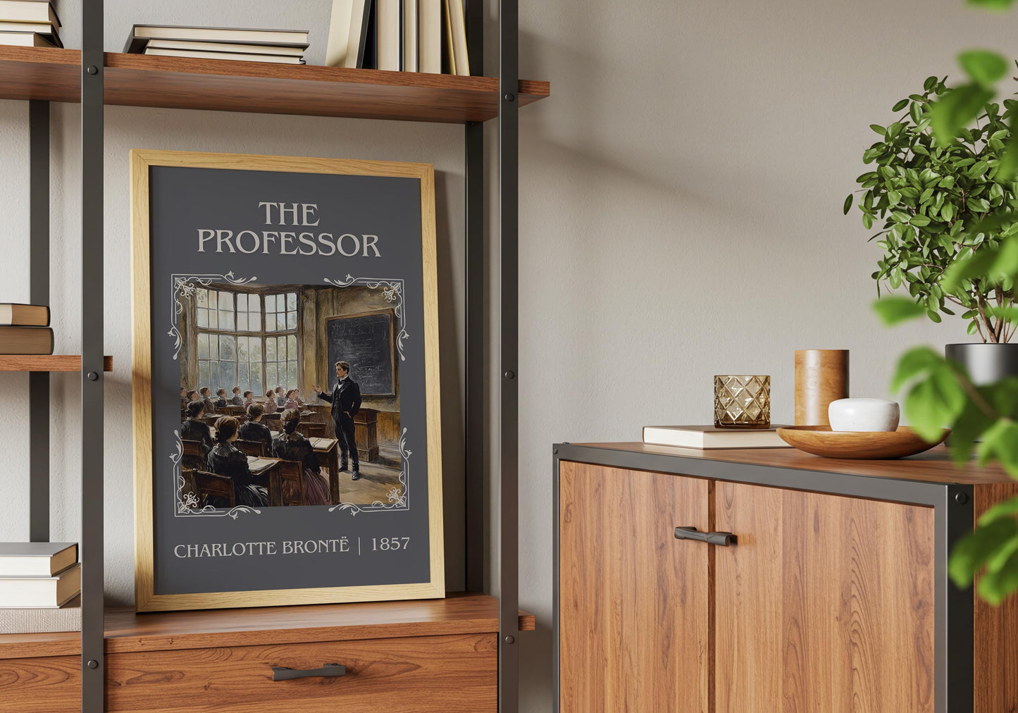 The Professor by Charlotte Bronte High Quality Poster Print. Free Delivery Wall Art. Author & Blurb Book/Novel Minimalist Art Gift