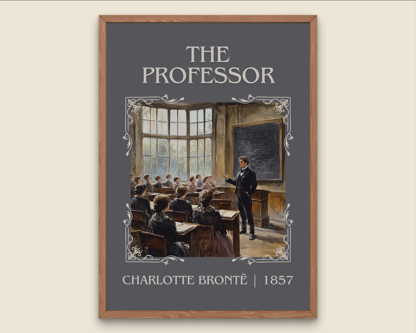 The Professor by Charlotte Bronte High Quality Poster Print. Free Delivery Wall Art. Author & Blurb Book/Novel Minimalist Art Gift