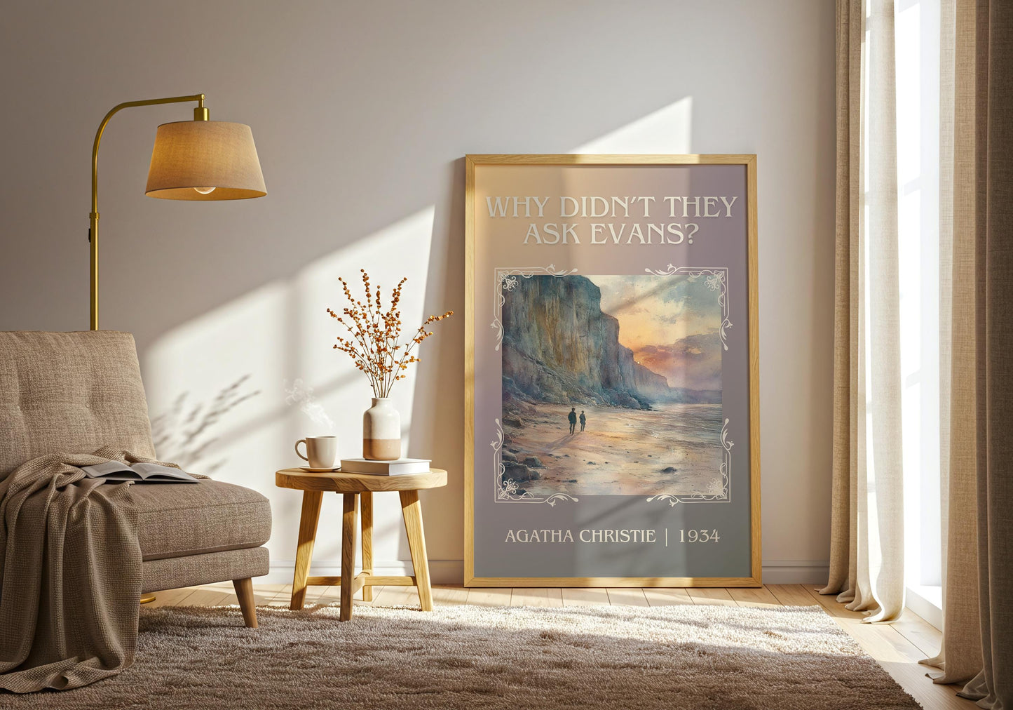 Why Didn't They Ask Evans? by Agatha Christie High Quality Poster Print. Free Delivery Wall Art. Author & Blurb Book/Novel Minimalist Gift