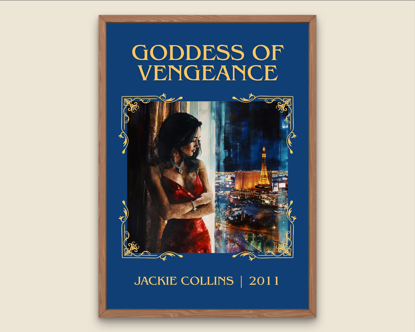 Goddess Of Vengeance by Jackie Collins High Quality Poster Print. Fast, Free Delivery Wall Art. Author-Title Book Artwork-Minimalist Nook