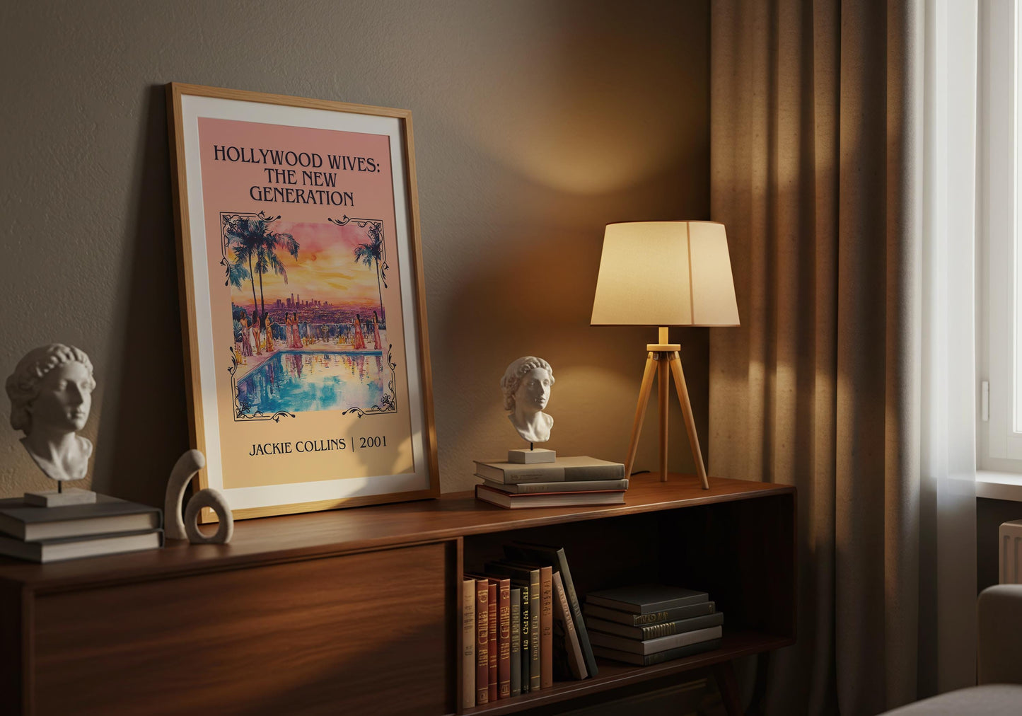 Hollywood Wives: The New Generation by Jackie Collins High Quality Poster Print. Fast, Free Delivery Wall Art. Book Artwork-Minimalist Gift