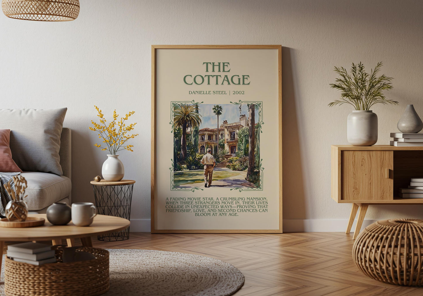 The Cottage by Danielle Steel High Quality Poster Print. Free Delivery Wall Art. Author & Blurb Book/Novel Minimalist Art Gift