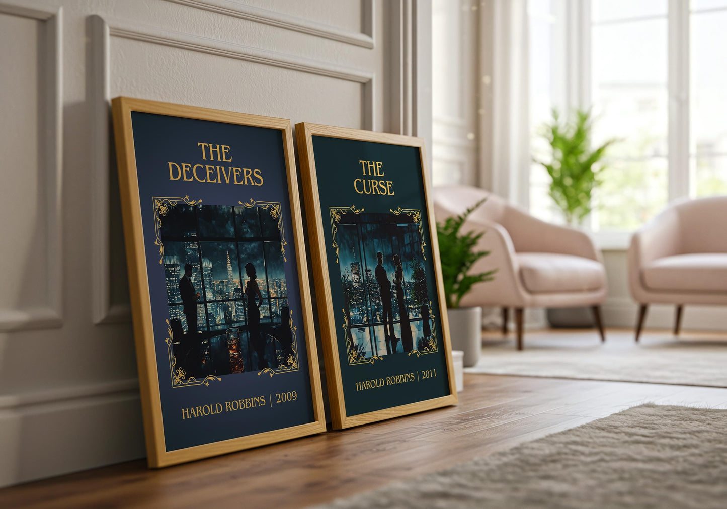 The Deceivers by Harold Robbins High Quality Poster Print. Free Delivery Wall Art. Author Book Artwork-Minimalist Gift Library Nook Art