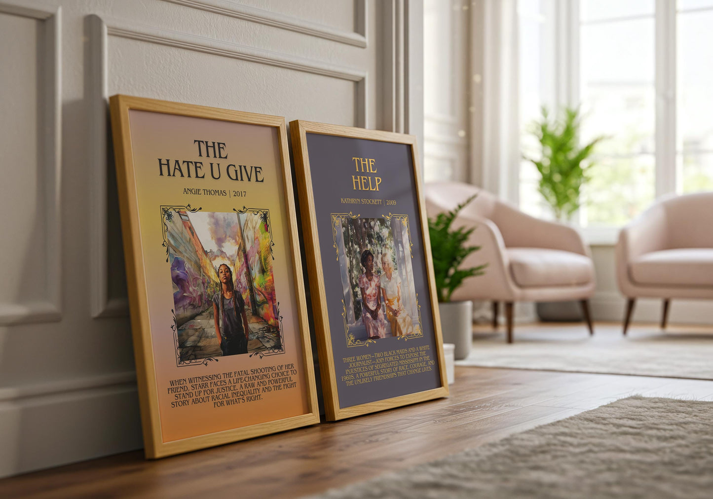 The Hate U Give by Angie Thomas Descriptive, High Quality Poster Print.Free Delivery Wall Art.Author and Blurb Book Artwork Gift Art