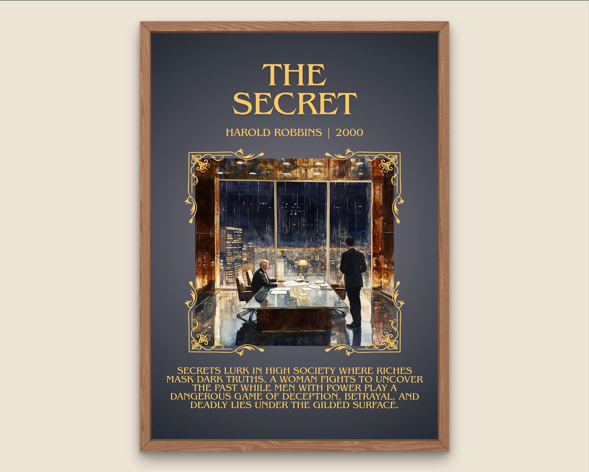 The Secret by Harold Robbins Descriptive, High Quality Poster Print.Free Delivery Wall Art.Author&Blurb Book Nook Gift Library