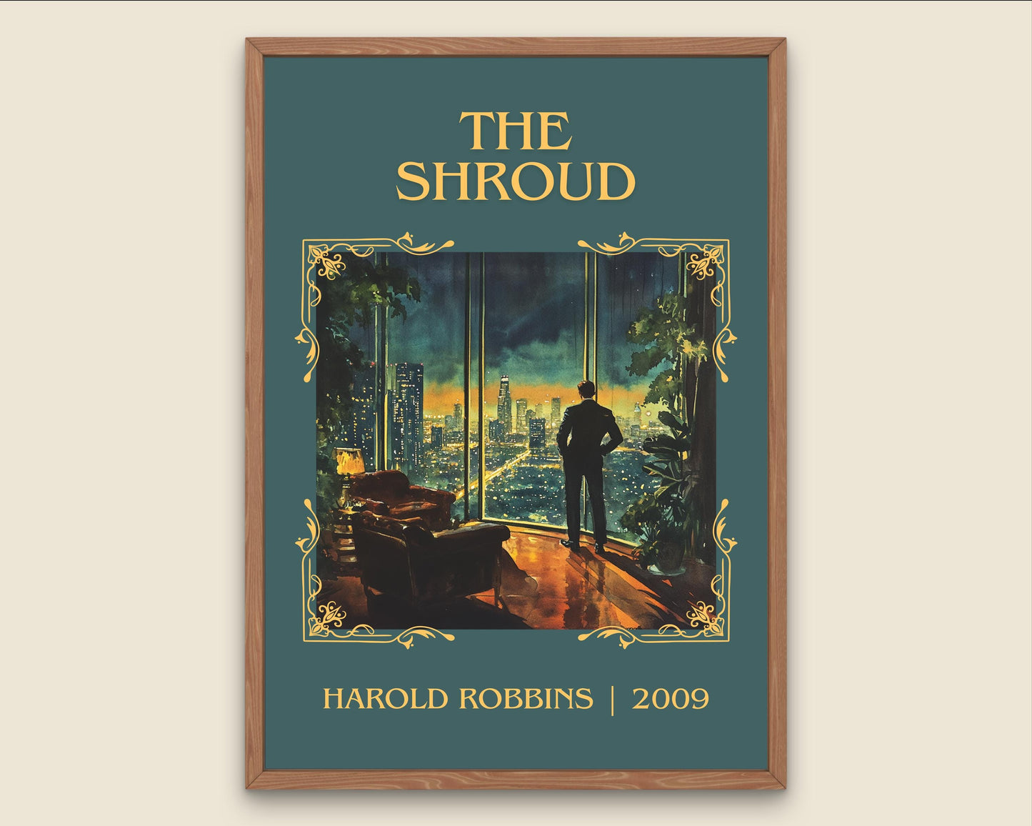 The Shroud by Harold Robbins High Quality Poster Print-Free Delivery Wall Art. Author Book Artwork-Minimalist Gift Library Nook Gift