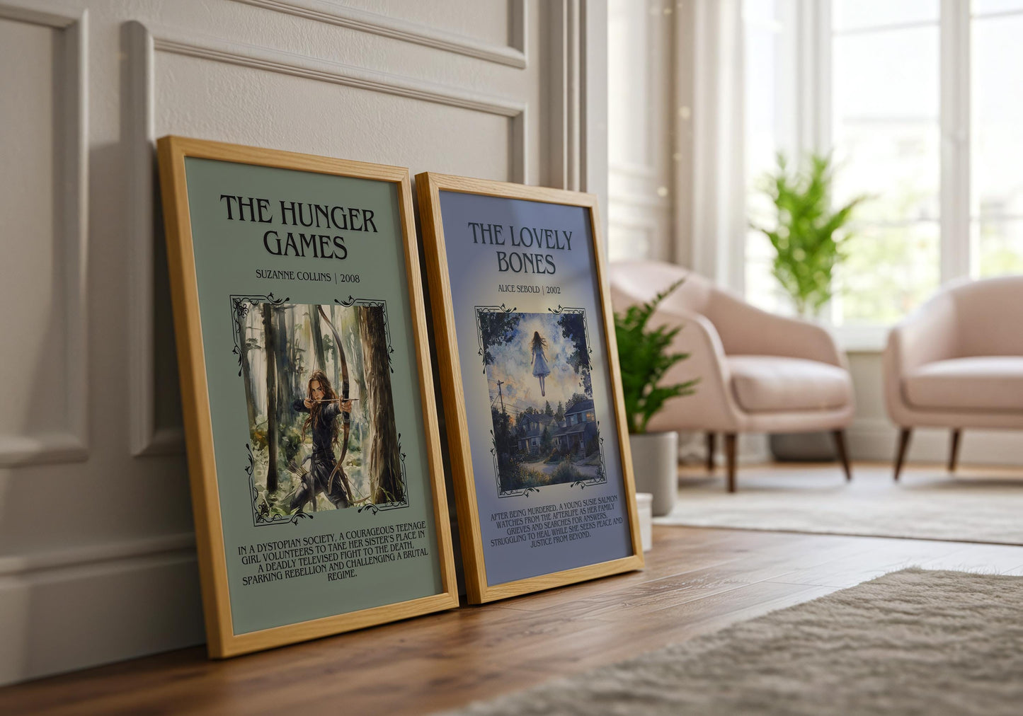 Hunger Games by Suzanne Collins Descriptive, High Quality Poster Print.Free Delivery Wall Art.Author and Blurb Book Artwork Gift Art
